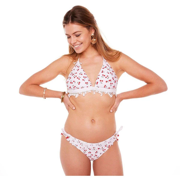 Culotte De Bain - Blanc Brigitte Bardot Cerisier CERISIER – Image 2