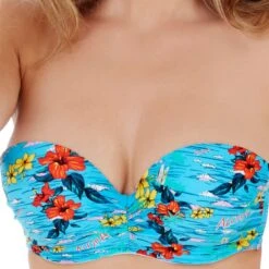 Haut De Maillot De Bain Bandeau à Armatures Audelle ALOHA Flower Multi Print