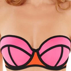 Haut De Maillot De Bain Bandeau à Armatures Audelle SURF Fressia Multi