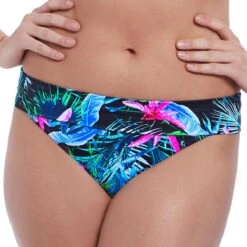 Culotte De Bikini Taille Ajustable Freya Maillots JUNGLE FLOWER Black Tropical Jungle Flower