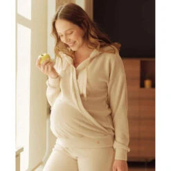 Sweat Maternité Cache Coeur SWEETHOME Blanc SWEETHOME