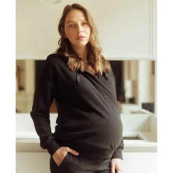 Sweat Maternité Cache Coeur SWEETHOME Noir SWEETHOME