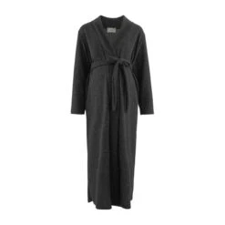 Veste Longue Grossesse Noire Cache Coeur Lingerie Sweethome SWEETHOME